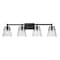 Z-Lite Analia Vanity, 4-Light, 36 In.W x 7.5 In.L x 9.25 In.H, Matte Black/Clear Ribbed 1101-4V-MB - alternate 1